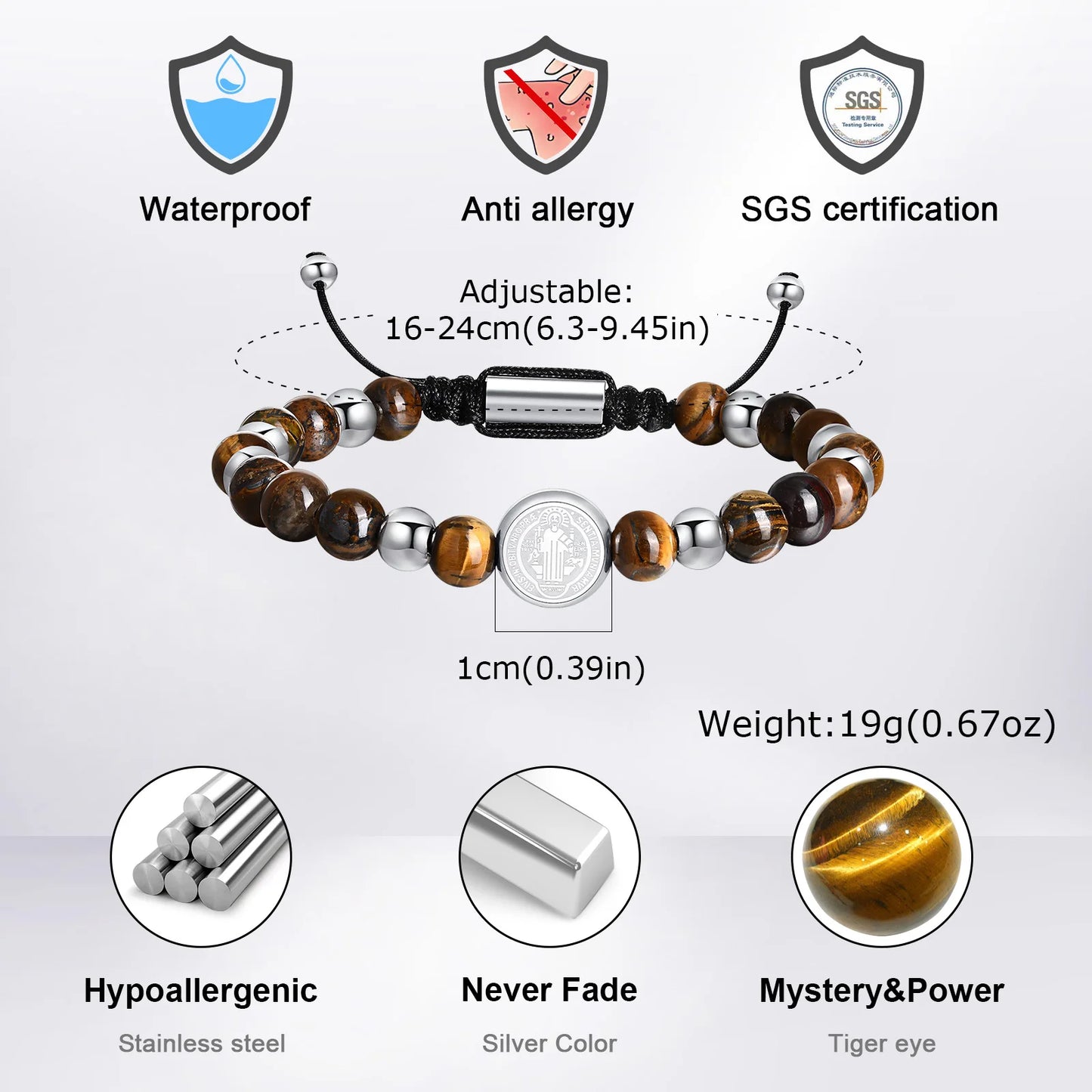 Saint Benedict Beaded Bracelet