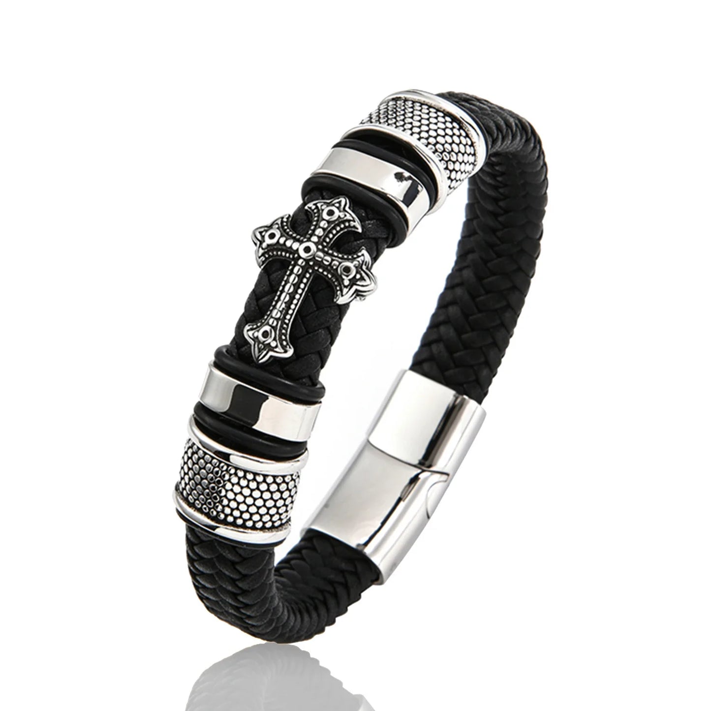 Christianity Cross Leather Bracelet